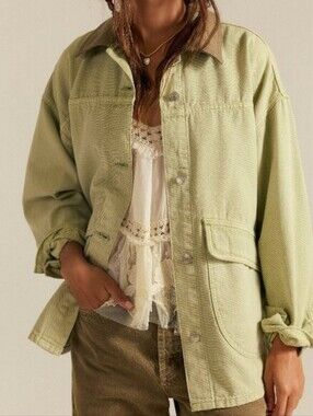 Free People We The Free Lemon Denim Jacket- Washed Sage